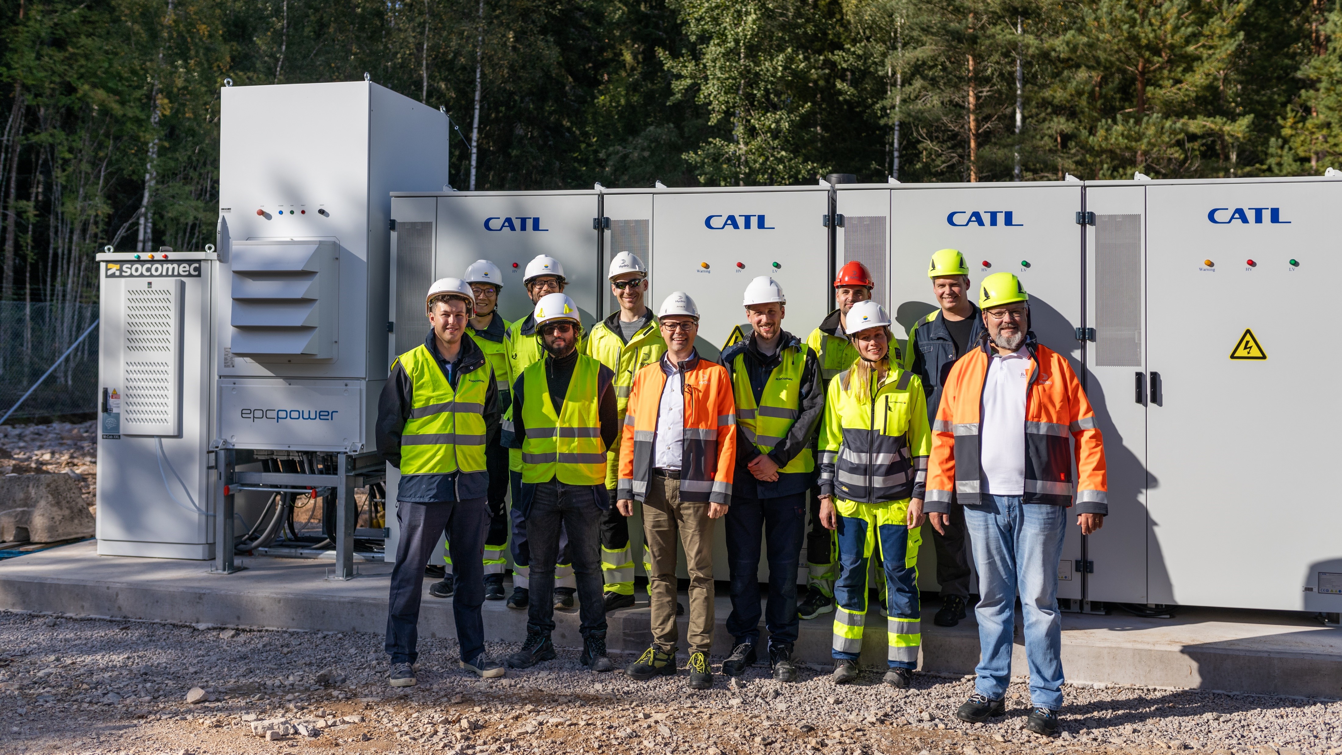Our team at the installation of the batteries in Sweden