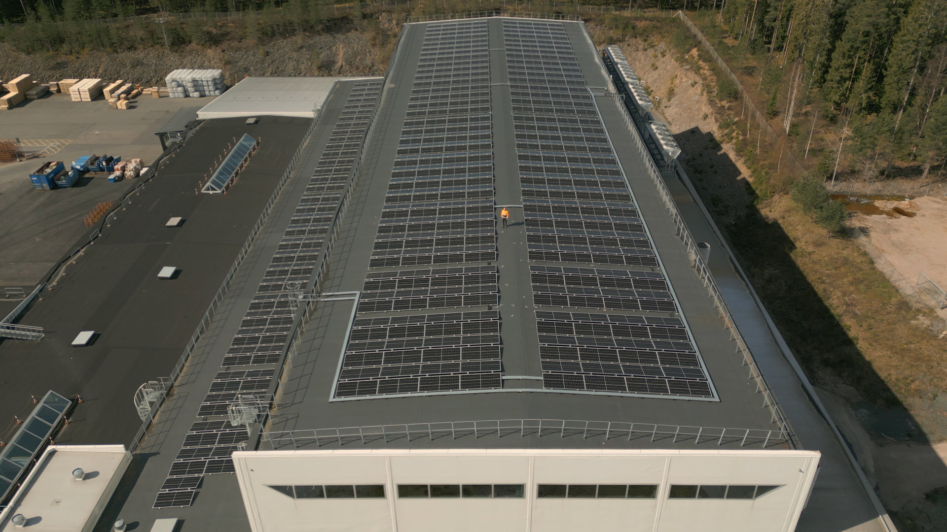 a building with solar panels a building with solar panels